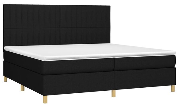 Box spring postel s matrací černá 200x200 cm textil 3142523