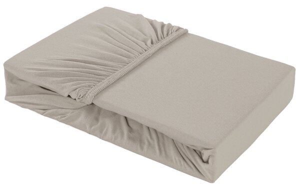 Barevné napínací prostěradlo Klinmam Home Elastan, barva světle hnědá, 90-100x200 cm