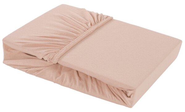 Barevné napínací prostěradlo Klinmam Home Elastan, barva meruňková, 90-100x200 cm
