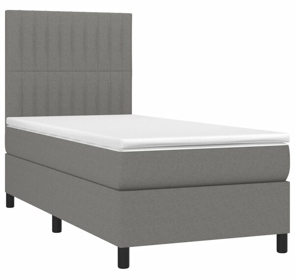 Box spring postel s matrací tmavě šedá 80 x 200 cm textil 3141890