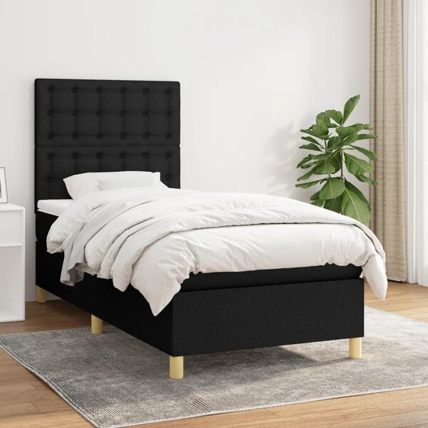 Box spring postel s matrací černá 80 x 200 cm textil 3142611