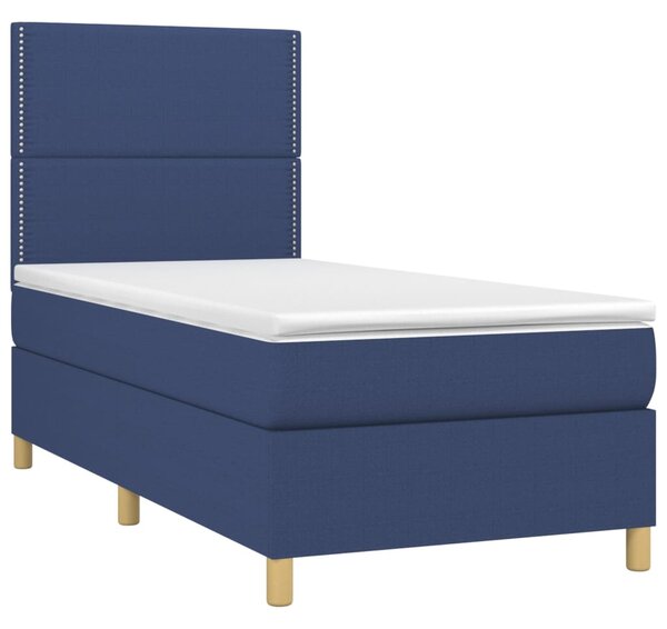 Box spring postel s matrací modrá 100 x 200 cm textil 3142239