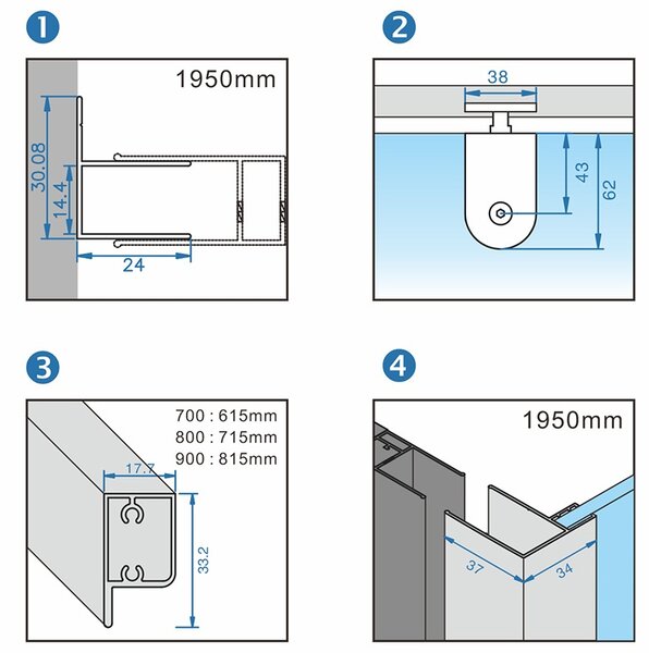 BPS-koupelny Čtvercový sprchový kout KZ1390B BL 90x90 černý/transparent + vanička RIKO BL černá