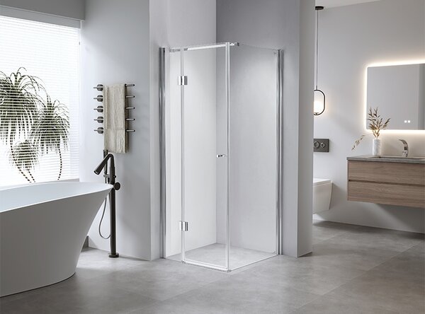 BPS-koupelny Čtvercový sprchový kout KZ1390A 80x80 chrom/transparent + vanička SXL02A WH bílá