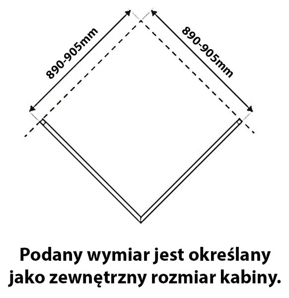 BPS-koupelny Čtvercový sprchový kout KZ1390B BL 90x90 černý/transparent + vanička RIKO BL černá