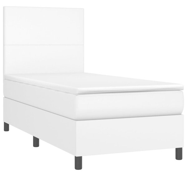 Box spring postel s matrací bílá 80 x 200 cm umělá kůže 3142690