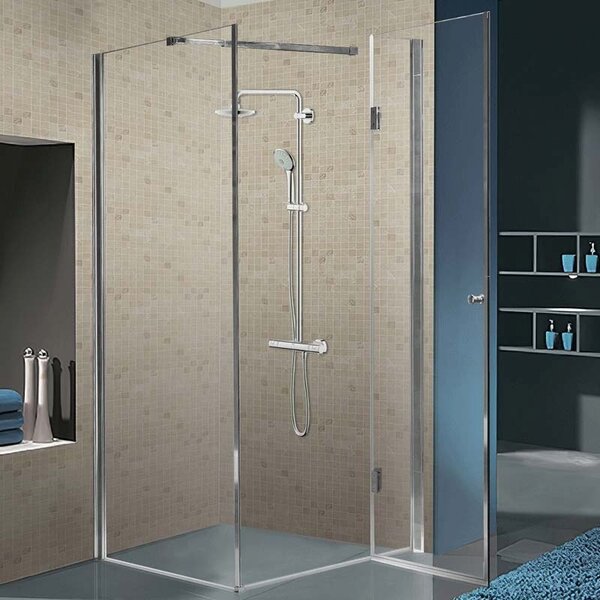 BPS-koupelny Čtvercový sprchový kout KZ1390A 80x80 chrom/transparent + vanička SXL02A WH bílá