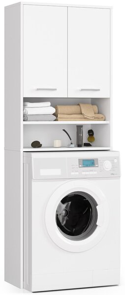Moderní skříňka nad pračku AVERY, bílá