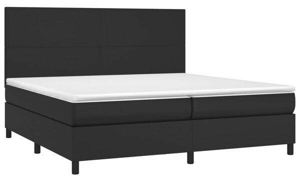 Box spring postel s matrací černá 200x200 cm umělá kůže 3142743