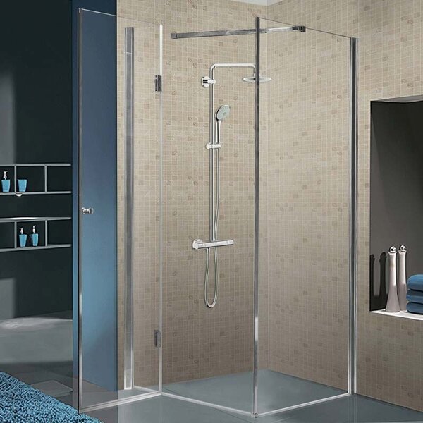 BPS-koupelny Čtvercový sprchový kout KZ1390A 80x80 chrom/transparent + vanička SXL02A WH bílá