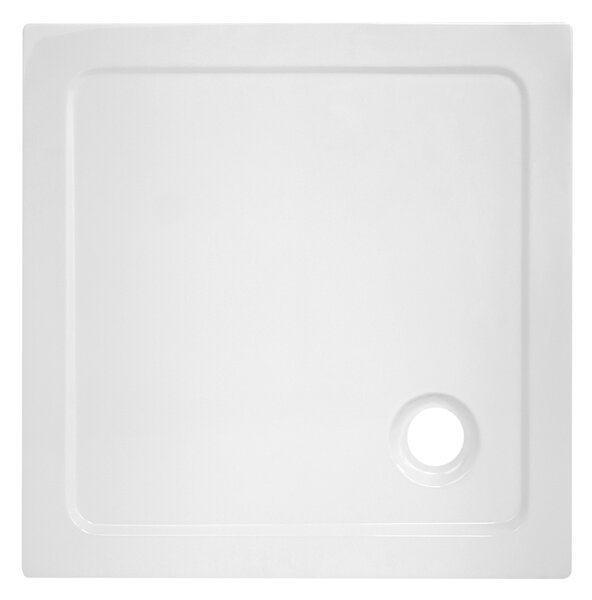 BPS-koupelny Čtvercový sprchový kout KZ1390A BL 80x80 černá/transparent + vanička ST02A WH bílá