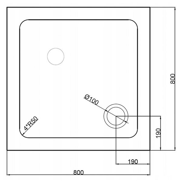 BPS-koupelny Čtvercový sprchový kout KZ1390A BL 80x80 černá/transparent + vanička ST02A WH bílá