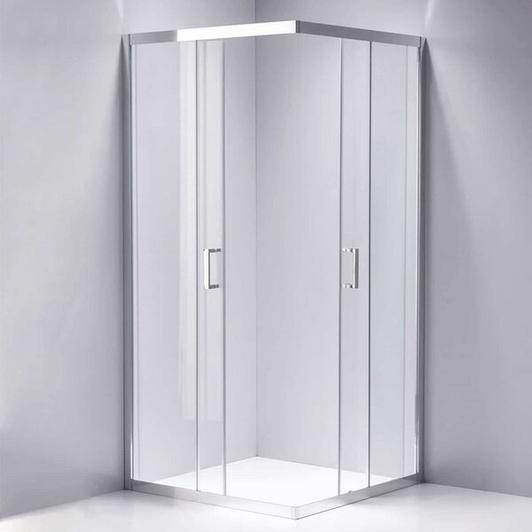 BPS-koupelny Čtvercový sprchový kout KZ102B 90x90 chrom/transparent + vanička RIKO BL černá