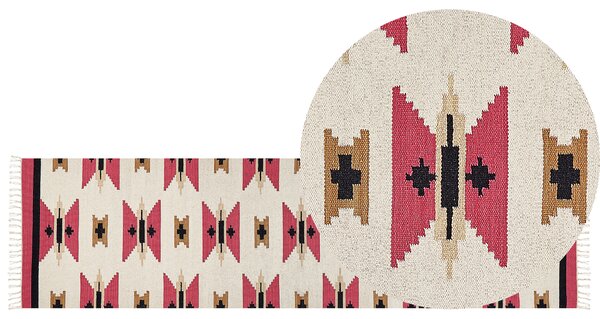 Bavlněný kelimový koberec 80 x 300 cm vícebarevný GARNI