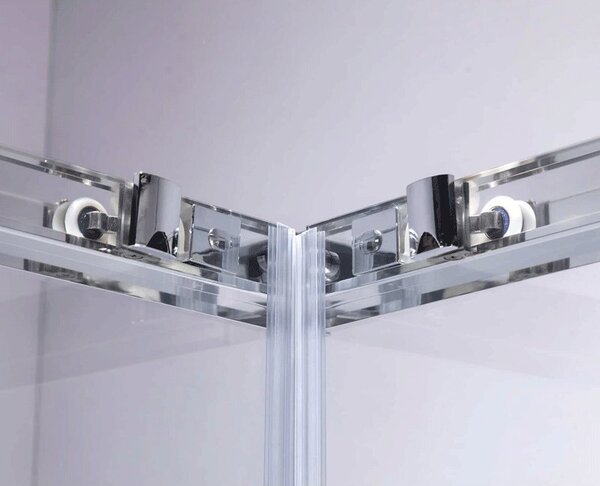 BPS-koupelny Čtvercový sprchový kout KZ102B 90x90 chrom/transparent + vanička RIKO BL černá