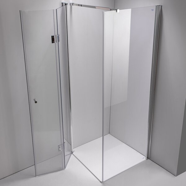 BPS-koupelny Čtvercový sprchový kout KZ1180B 90x90 chrom/transparent + vanička RIKO BL černá