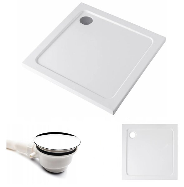 BPS-koupelny Čtvercový sprchový kout KZ1390A 80x80 chrom/transparent + vanička ST02A WH bílá