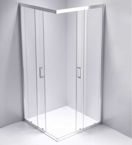 BPS-koupelny Čtvercový sprchový kout KZ102B 90x90 chrom/transparent + vanička RIKO BL černá