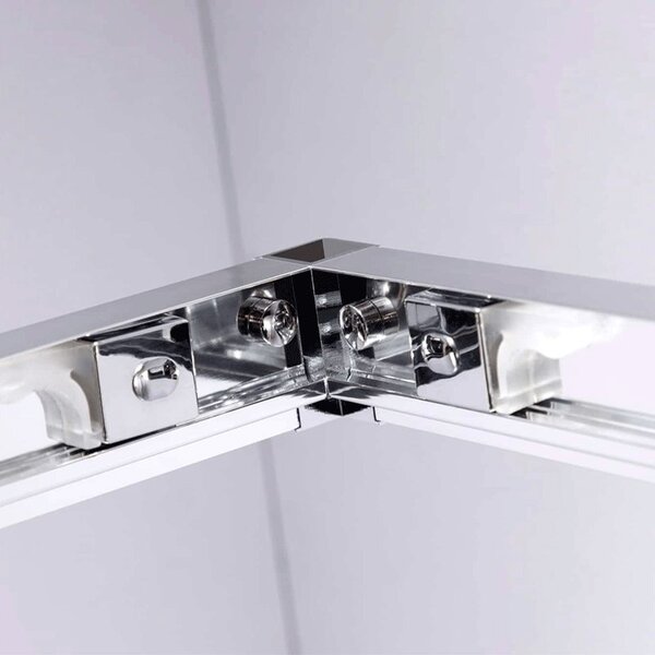 BPS-koupelny Čtvercový sprchový kout KZ102B 90x90 chrom/transparent + vanička RIKO BL černá