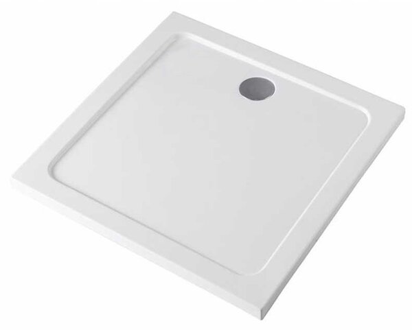 BPS-koupelny Čtvercový sprchový kout KZ08D BL 100x100 černá/transparent + vanička ST06A WH bílá