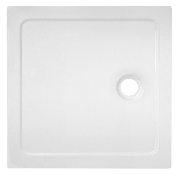 BPS-koupelny Čtvercový sprchový kout KZ08D BL 100x100 černá/transparent + vanička ST06A WH bílá