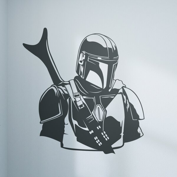 Živá Zeď Samolepka Mandalorian Star Wars Barva: černá