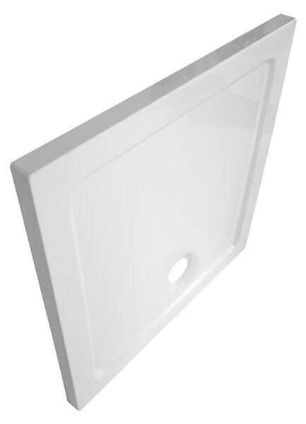 BPS-koupelny Čtvercový sprchový kout KZ08D BL 100x100 černá/transparent + vanička ST06A WH bílá