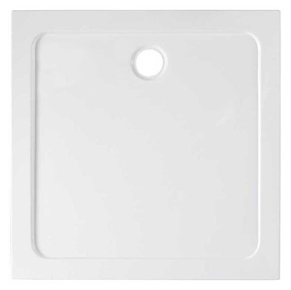 BPS-koupelny Čtvercový sprchový kout KZ08D BL 100x100 černá/transparent + vanička ST06A WH bílá