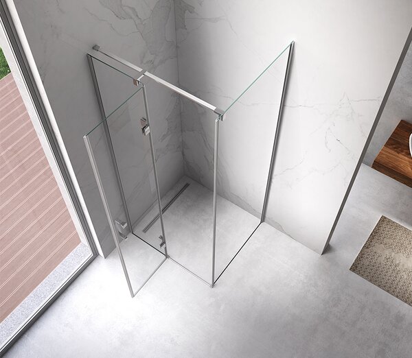 BPS-koupelny Čtvercový sprchový kout KZ01D 100x100 bílá/transparent + vanička ST06A BL černá