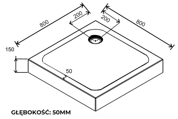 BPS-koupelny Čtvercový sprchový kout BS13A 80x80 černá/transparent + vanička SXL02A WH bílá