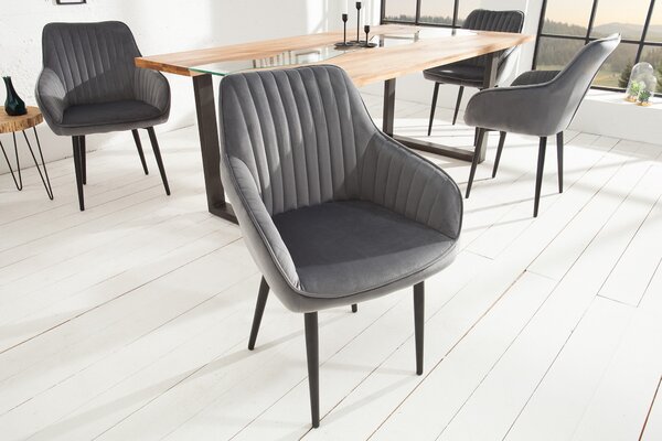 Designová židle Timeless Comfort stříbro šedá