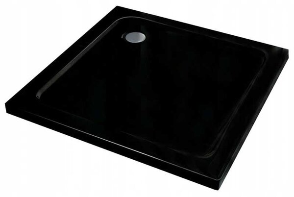 BPS-koupelny Čtvercový sprchový kout KZ1390A BL 80x80 černá/transparent + vanička ST02A BL černá