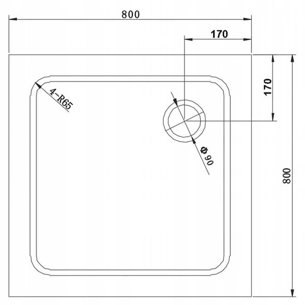 BPS-koupelny Čtvercový sprchový kout KZ1390A BL 80x80 černá/transparent + vanička ST02A BL černá