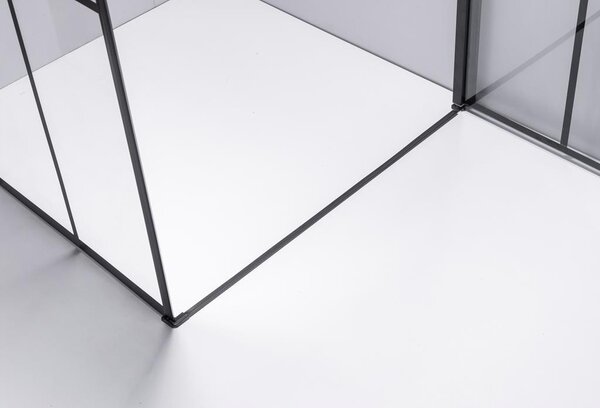 BPS-koupelny Čtvercový sprchový kout BS13B 90x90 černý/transparent + vanička SXL02B WH bílá