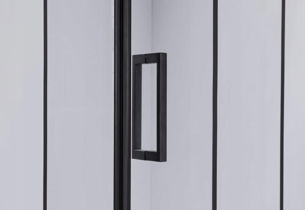 BPS-koupelny Čtvercový sprchový kout BS13B 90x90 černý/transparent + vanička SXL02B WH bílá