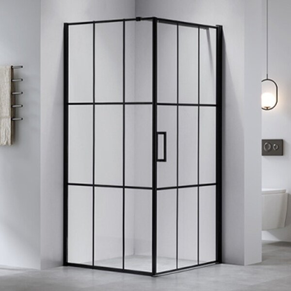 BPS-koupelny Čtvercový sprchový kout BS13B 90x90 černý/transparent + vanička SXL02B WH bílá