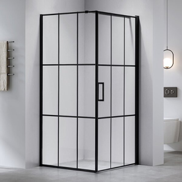 BPS-koupelny Čtvercový sprchový kout BS13A 80x80 černá/transparent + vanička SXL02A BL černá