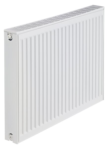 Deskový radiátor Classic Compact 600 × 600 mm, 1039 W, Typ 22, barva bílá, připojení boční, horní mřížka, úchyty vč. konzolí a příslušenství