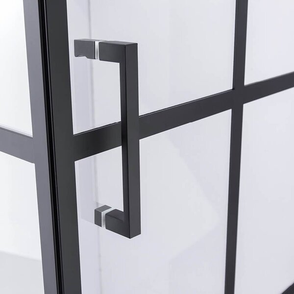 BPS-koupelny Čtvercový sprchový kout BS10A 80x80 černá/transparent + vanička ST02A WH bílá