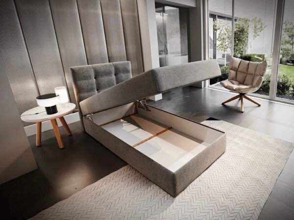 Čalouněná postel boxspring GLORIEN 100x200 cm purpurová Matrace: Matrace Bonell pružinová