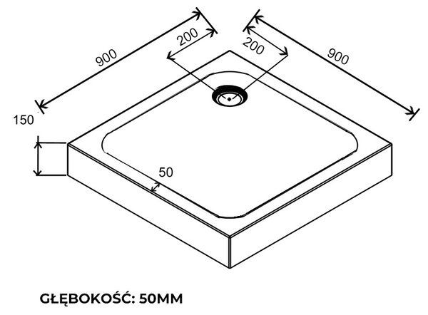BPS-koupelny Čtvercový sprchový kout KZ08C 90x90 chrom/transparent + vanička SXL02B WH bílá