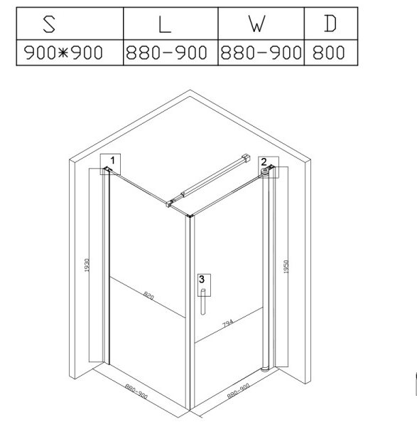 BPS-koupelny Čtvercový sprchový kout BS04B 90x90 černá/transparent + vanička RIKO BL černá