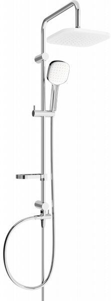 Mexen - X33 Sprchový set s horní hlavicí 23x23cm, chromová- bílá, 798333391-02