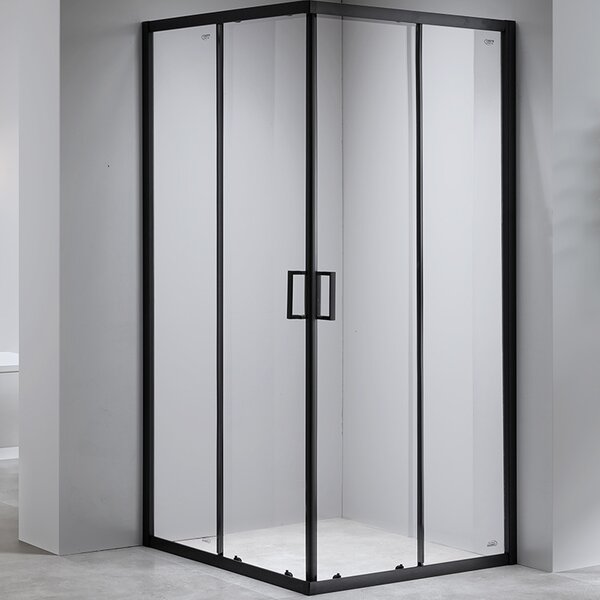 BPS-koupelny Čtvercový sprchový kout BL30B 90x90 černá/transparent + vanička DEKO bílá
