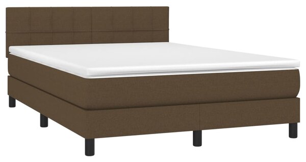 Box spring postel s matrací tmavě hnědá 140x190 cm textil 3140052