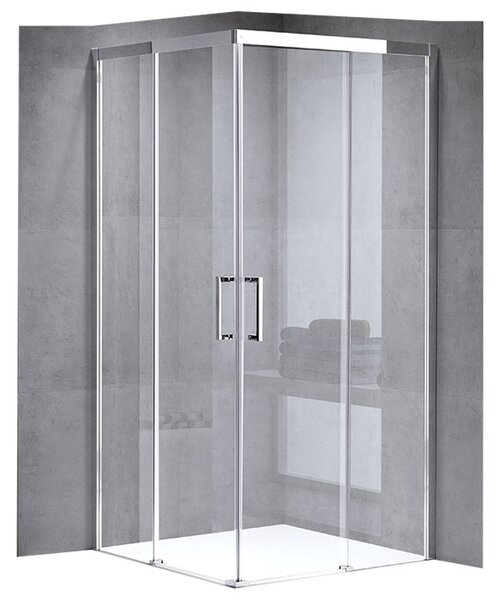 BPS-koupelny Čtvercový sprchový kout KZ90A 80x80 chrom/transparent - bez vaničky