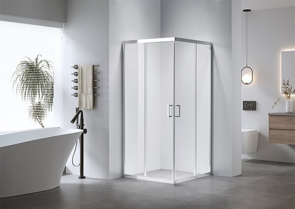 BPS-koupelny Čtvercový sprchový kout KZ102B 90x90 chrom/transparent - bez vaničky
