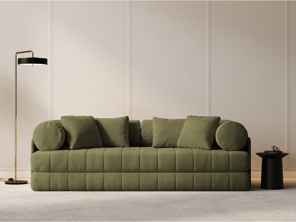 Zelená sametová rozkládací pohovka 206 cm Kemi – Cosmopolitan Design