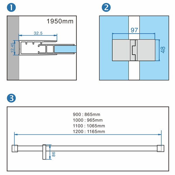 BPS-koupelny Čtvercový sprchový kout KZ01B BL 80x80 černý/transparent - bez vaničky