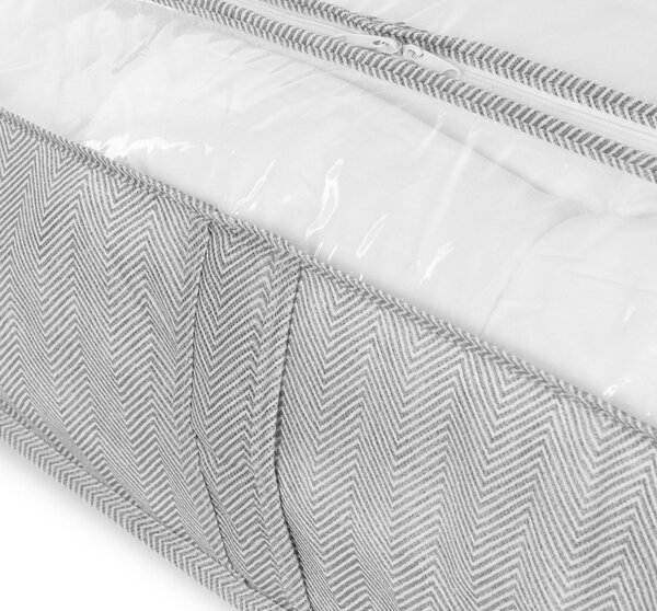 Nízký textilní úložný box Compactor Boston 107 x 46 x 16 cm, šedý